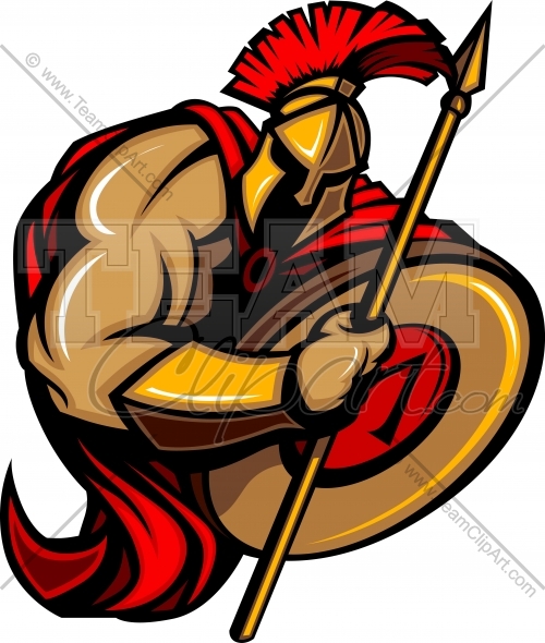 Spartan Logo   Trojan Mascot Vector Clipart