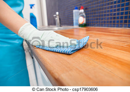 Stock Photo   Woman Cleaning Kitchen Countertop   Stock Image Images    