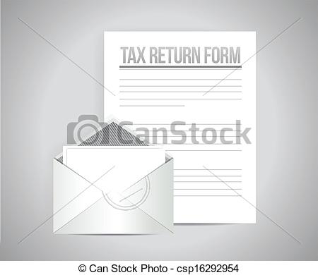 Tax Return Form Documents Illustration Design Over White