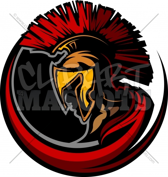 Trojan Logo  Trojan Mascot Head With Helmet Vector Graphic   Clipart 4