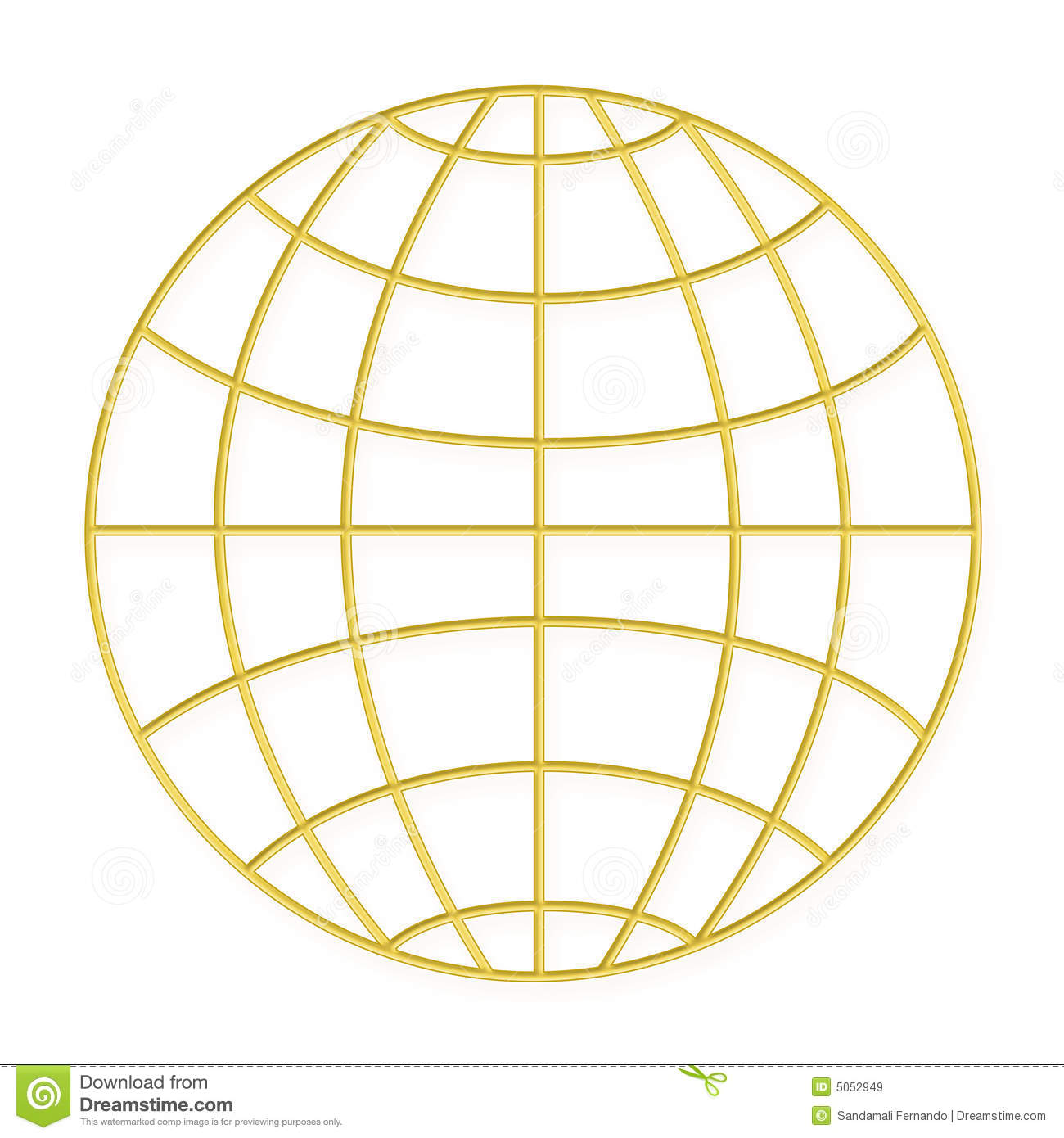 Wire Frame Globe   Gold Royalty Free Stock Images   Image  5052949