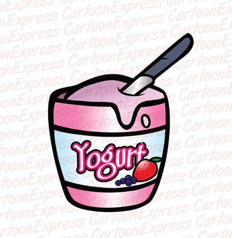 Cartoon Vector Illustration Yogurt