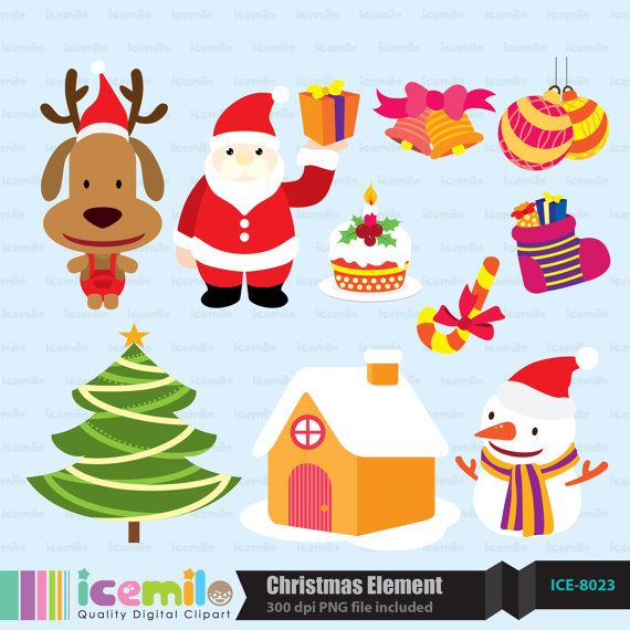 Christmas Elements Digital Clipart 2 By Icemiloclipart On Etsy  5 00