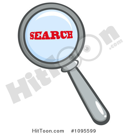 Clipart Magnifying Glass Zooming In On The Word Search   Royalty Free