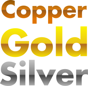 Copper Gold And Silver Gradients Clipart