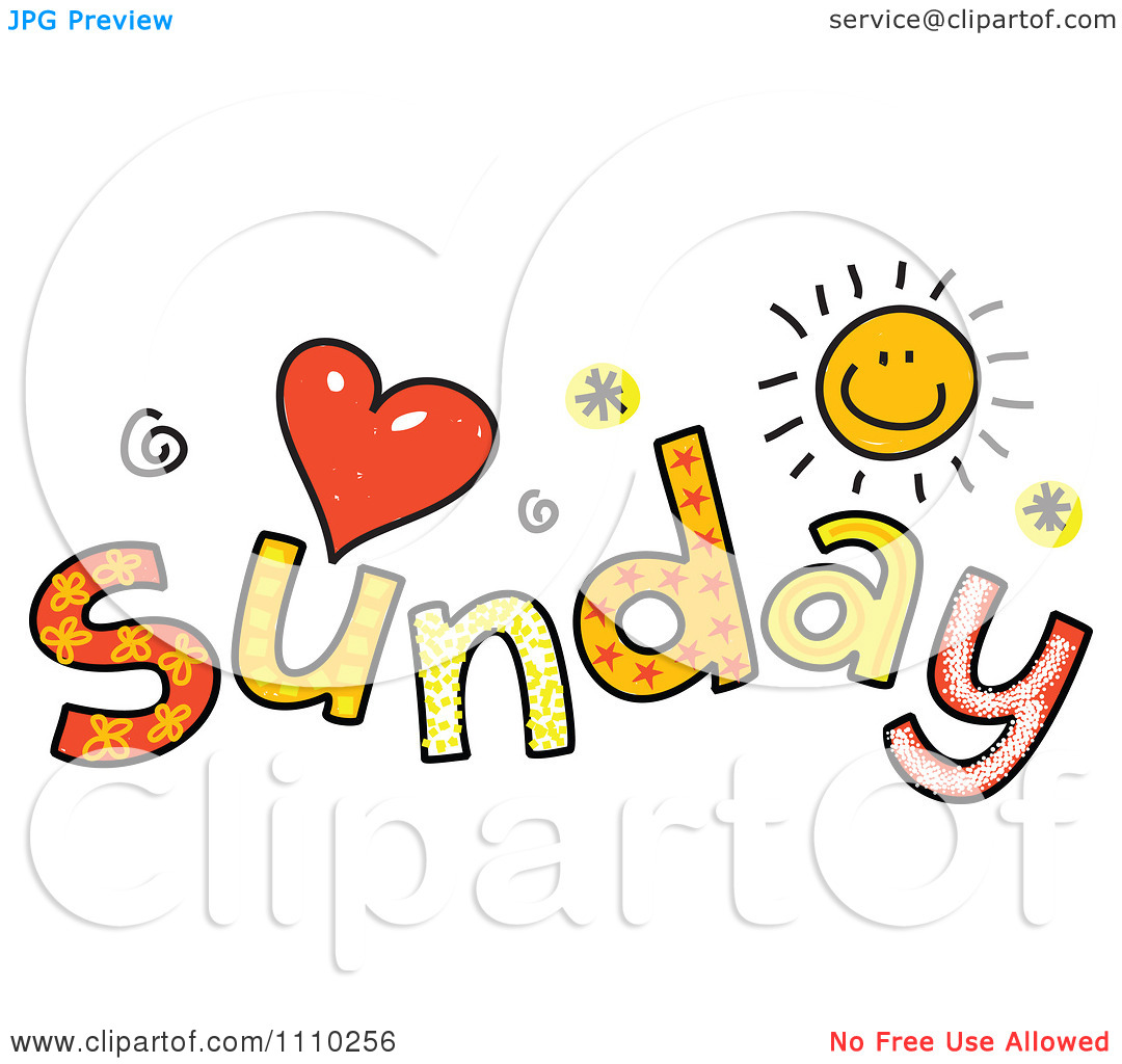 Free Sunday Free School Clipart Clipart Colorful Sketched Sunday Text