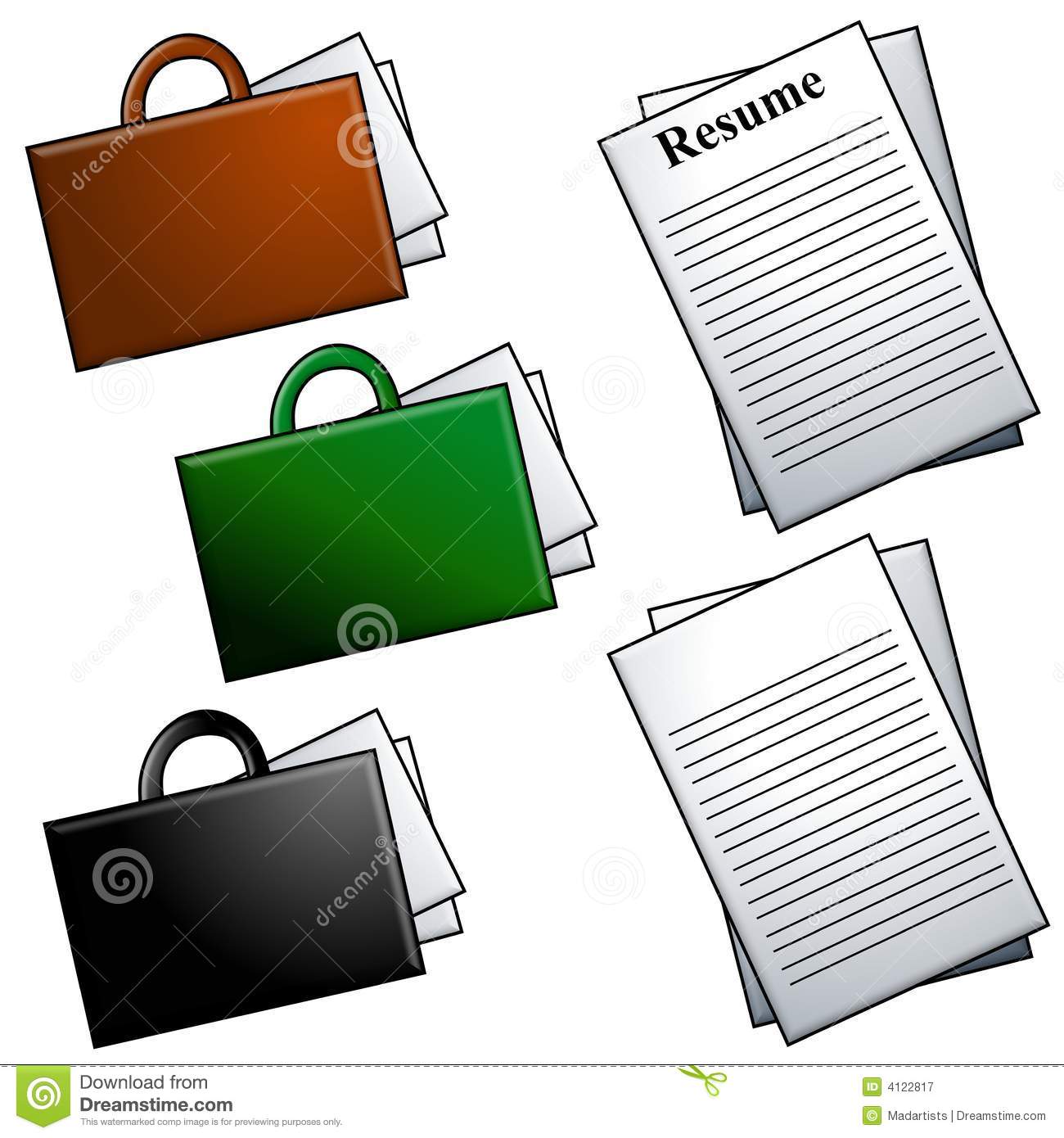 Resume Clipart Briefcases And Resume Clip Art Royalty Free Stock    