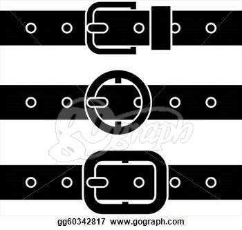 Vector Clipart   Vector Buckle Belt Black Symbols  Vector Illustration