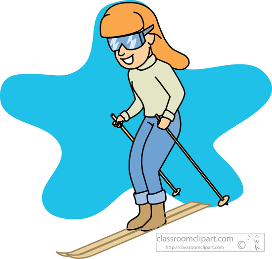 Winter Sports Clipart   Girl Skiing 1029   Classroom Clipart
