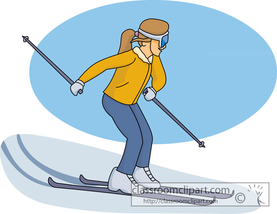 Winter Sports Clipart   Girl Skiing 12213   Classroom Clipart