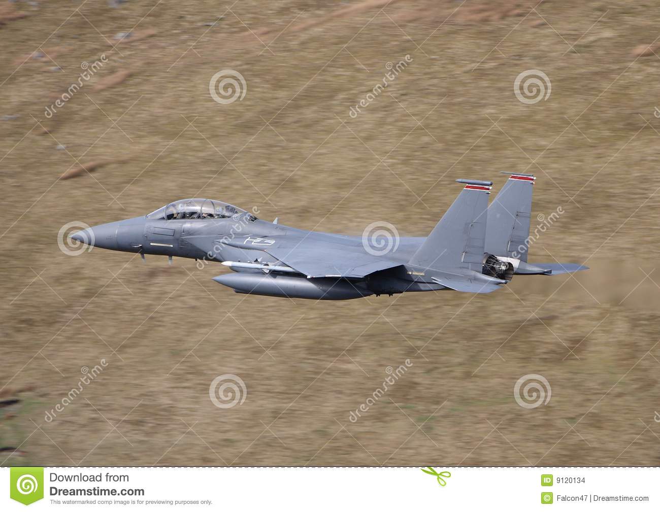 An F 15 Strike Eagle Flies Over The Welsh Countryside