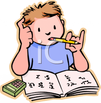 Child Doing Math Homework   Royalty Free Clip Art Picture