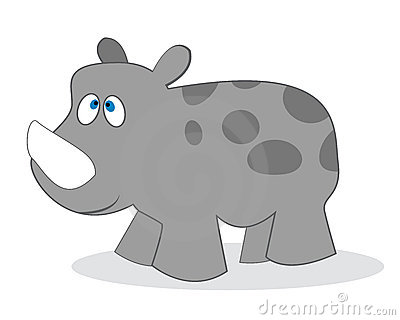 Clip Art Rhino Isolated Object Over White Background