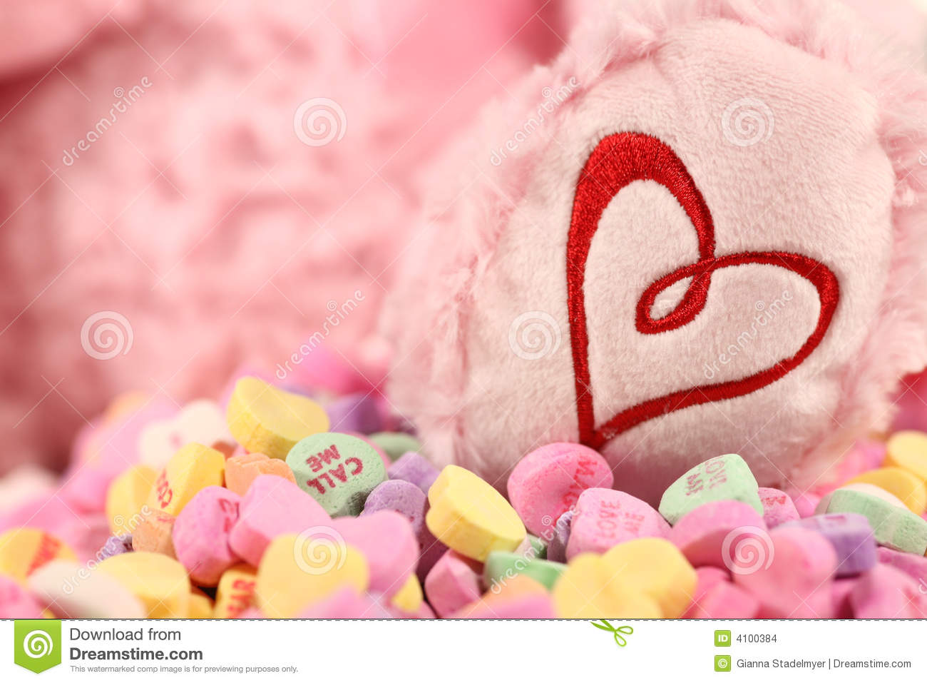 Fuzzy Bear Paw Embroidered With A Heart And Some Candy Conversation