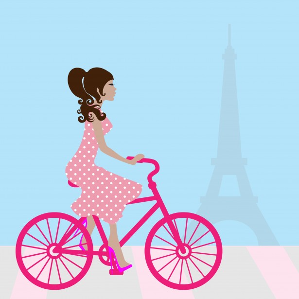 Girl Cycling In Paris Free Stock Photo   Public Domain Pictures