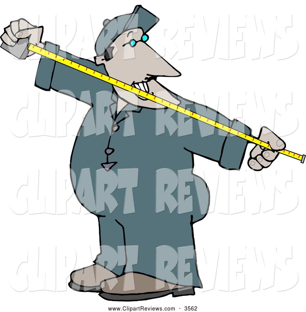Larger Preview  Clip Art Of A Man Measuring Something With A Handheld    