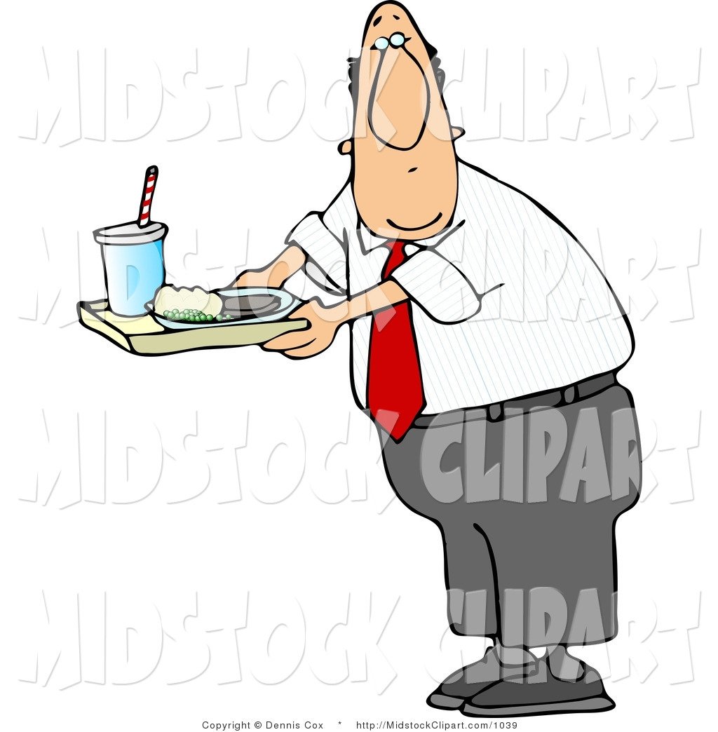 Larger Preview  Clip Art Of A Principal Man Carrying Food On A School