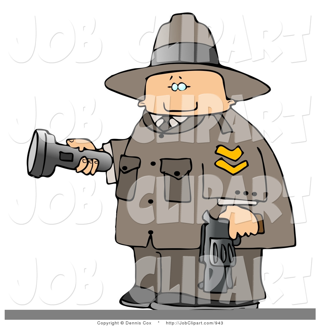 Larger Preview  Job Clip Art Of A Ranger Armed With A Gun And Pointing    