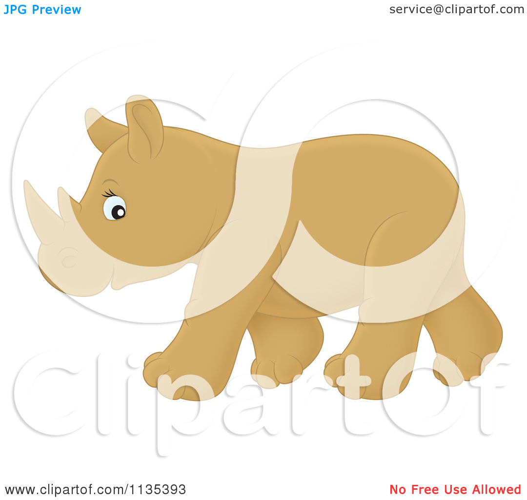 Of A Cute Baby Rhino   Royalty Free Vector Clipart By Alex Bannykh