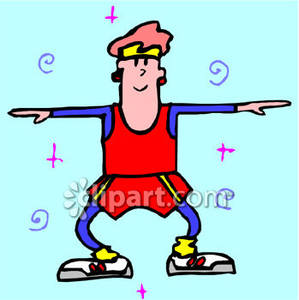 Person Doing An Aerobic Work Out   Royalty Free Clipart Picture
