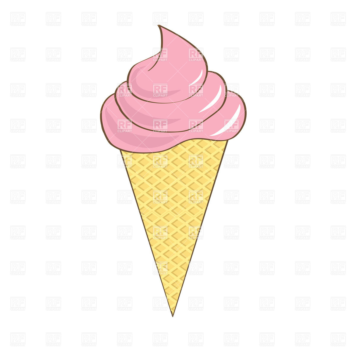 Pink Cone Soft Serve Ice Cream In Waffle Cup 24430 Download Royalty    
