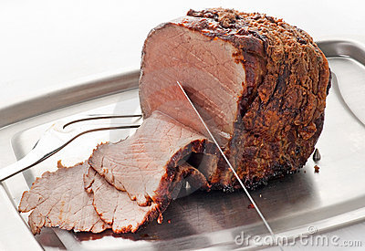 Roast Beef Carved Stock Photography   Image  13824352