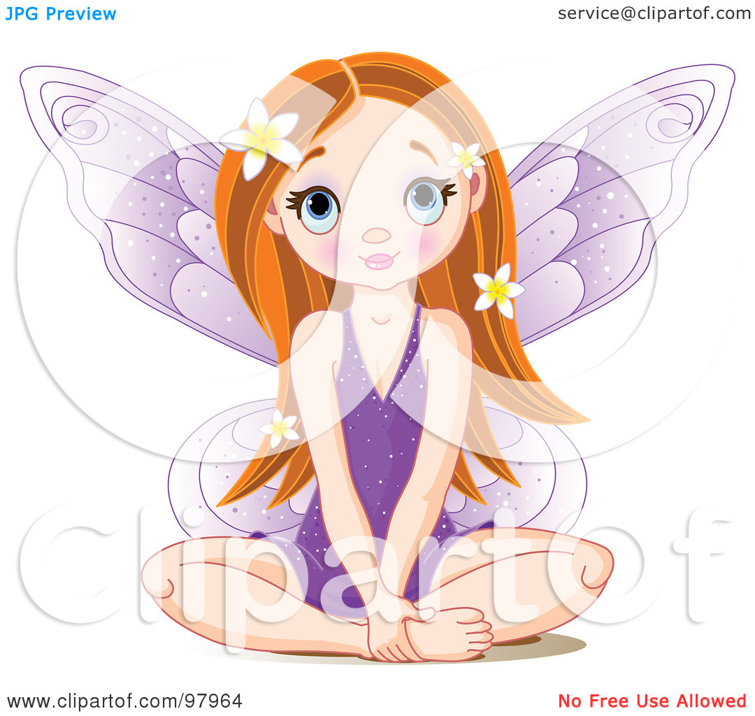 Royalty Free  Rf  Clipart Illustration Of A Red Haired Fairy In A