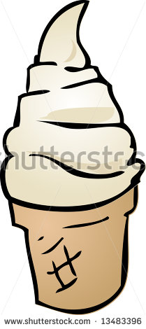 Soft Serve Ice Cream Cone Illustration Clipart   Stock Photo