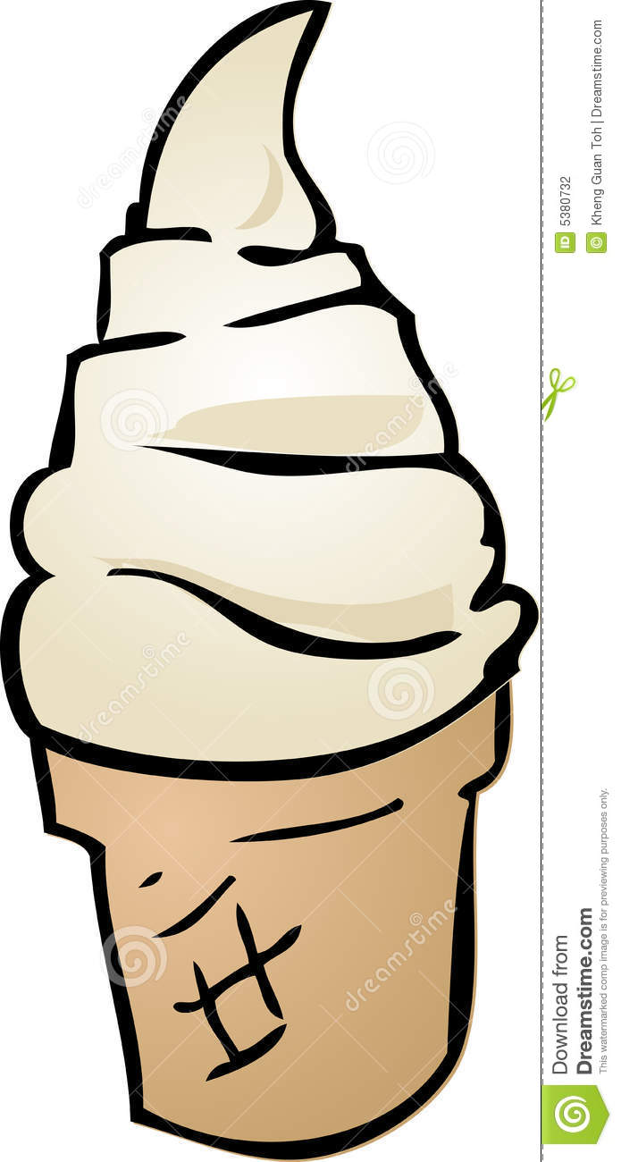 Soft Serve Ice Cream Cone Illustration Clipartvector Illustration
