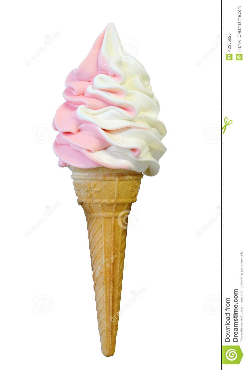 Soft Serve Ice Cream Cone Stock Photo   Image  42936626