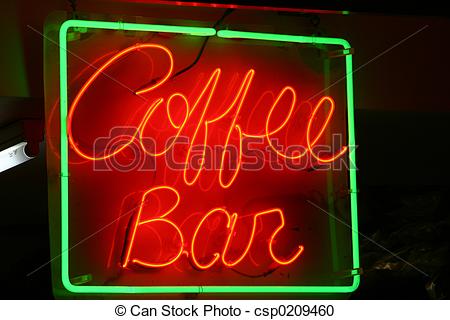 Stock Photography Of Coffee Bar   Neon Sign Coffee Bar Csp0209460