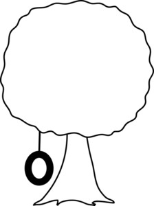 Tire Swing Clipart Large Shade Tree With A Tire Swing Coloring Page    
