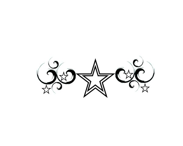 17 Stars And Swirls Tattoo