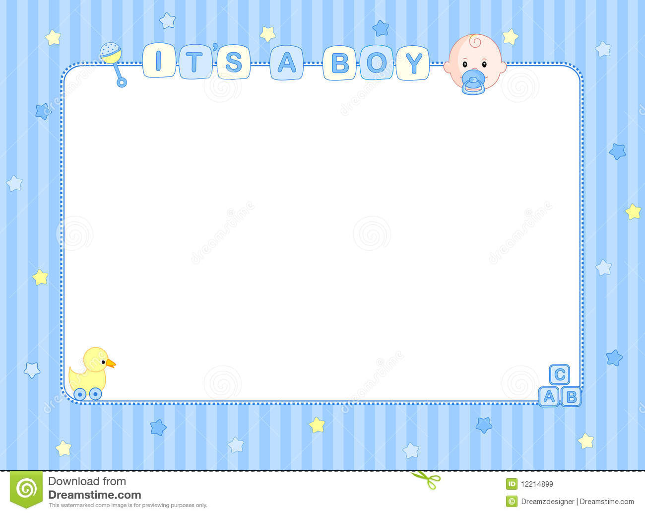 Baby Boy Arrival Card Border Royalty Free Stock Images   Image