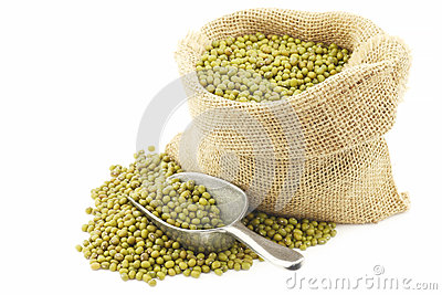 Beans  Vigna Radiata  In A Burlap Bag Stock Photo   Image  54587834