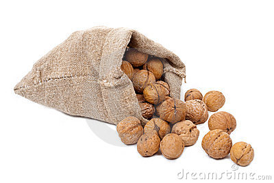 Burlap Sack With Walnuts Royalty Free Stock Photography   Image    