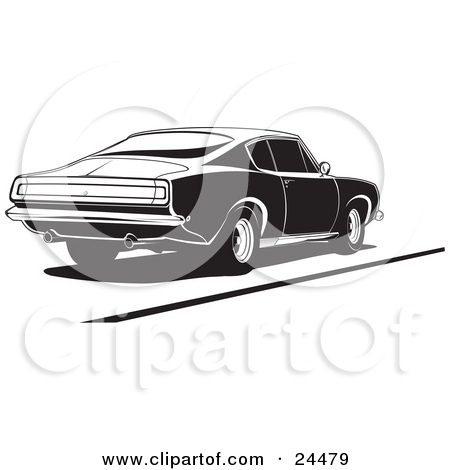 Clipart Illustration Of A 1970 Barracuda Muscle Car With Dual Exhaust