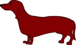 Clipart Image   Cartoon Dog   Adult Dachshund Dog Or Weiner Dog