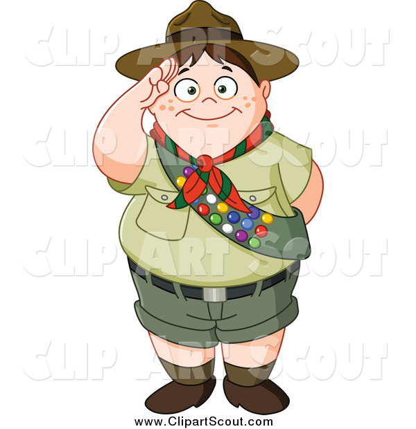 Clipart Of A Chubby Scout Boy Saluting By Yayayoyo    110