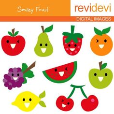 Digital Clipart Smiley Fruit Clipart 07127 Commercial Use