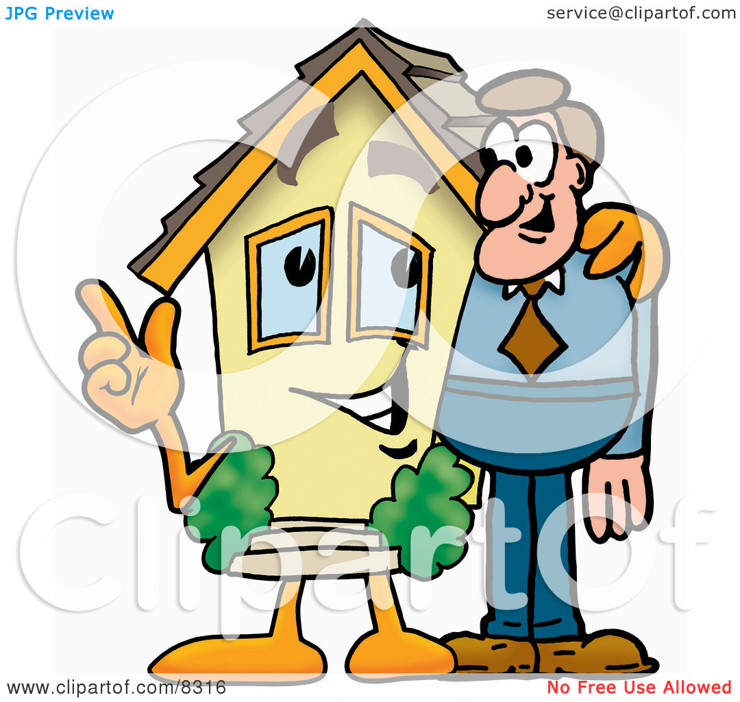 Federalism Clipart Clipart Picture Of A House Mascot Cartoon Character    