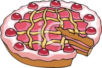 Fruit Pie With A Slice Missing Clipart Image   Foodclipart Com