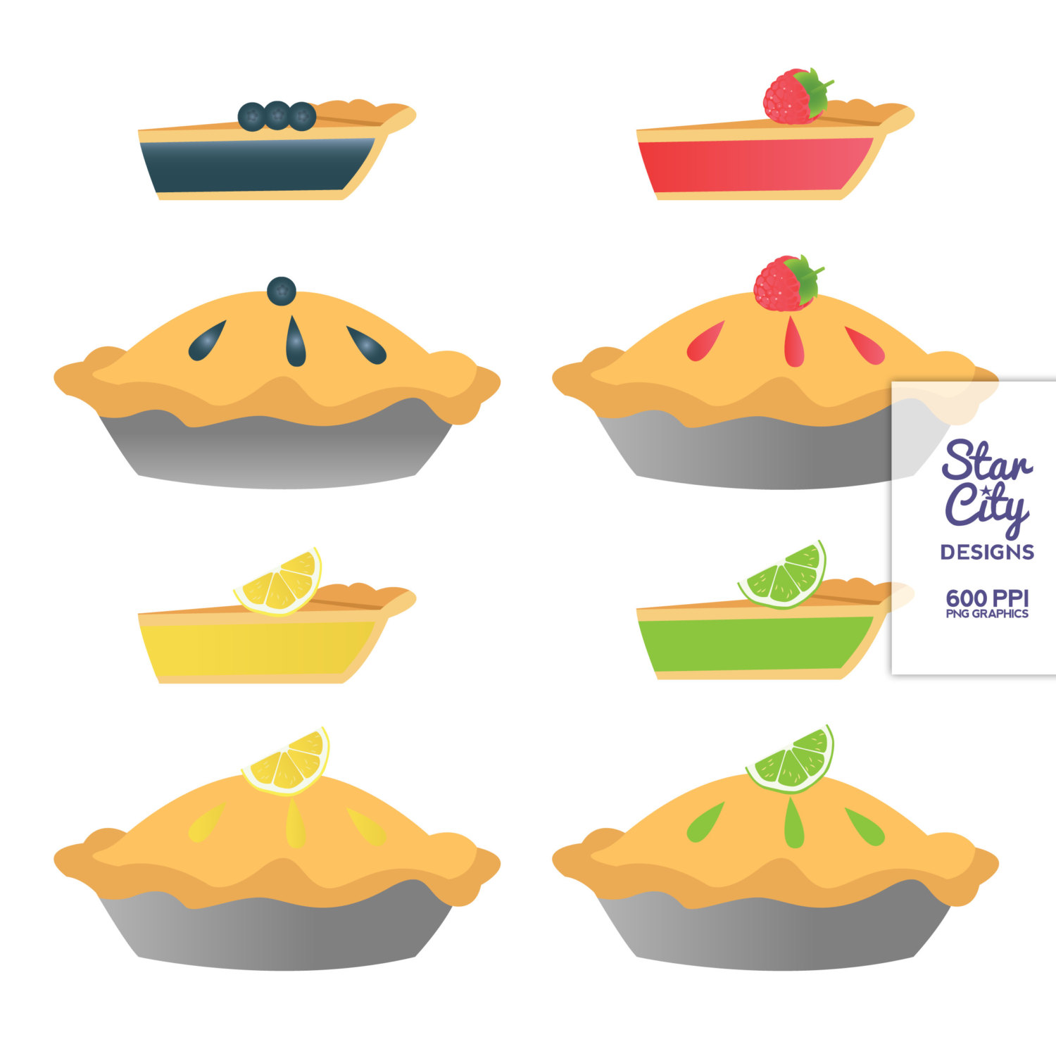 Fruit Pies Clip Art Clipart Graphics For By Starcitydesigns