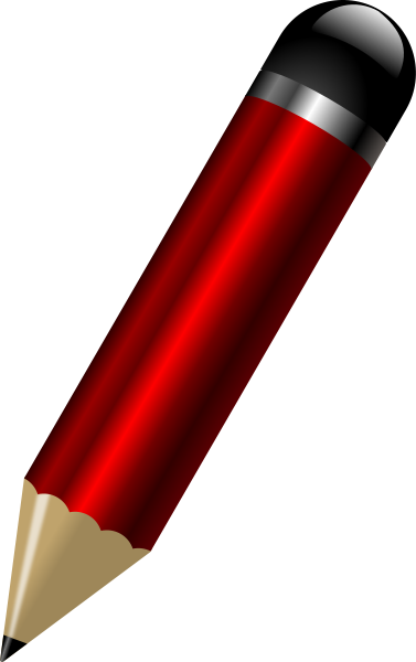 Glossy Red Pencil   Http   Www Wpclipart Com Education Supplies    