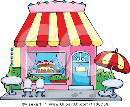 Image   1100759 Clipart Cake Or Candy Shop With Outdoor Seating