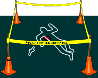 Law Enforcement Clip Art   Crime Scene With Chalk Line And Tape