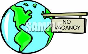 No Vacancy Sign Sticking Out Of The Earth   Royalty Free Clipart