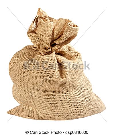 Of Burlap Bag Isolated On White Background Csp6348800   Search Clipart