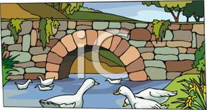 Old Stone Bridge   Royalty Free Clipart Picture