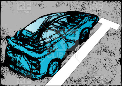 Parked Blue Car Download Royalty Free Vector Clipart  Eps 